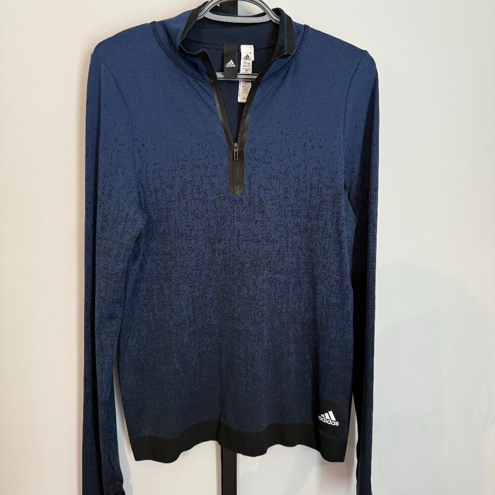 EUC - Adidas - Blue Long sleeve pullover with thumbholes Size L
